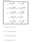 Math 154b Solving Using The Quadratic Formula Worksheet with Answer