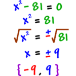 Ninth Grade Lesson Solving Quadratic Equations With Perfect Squares