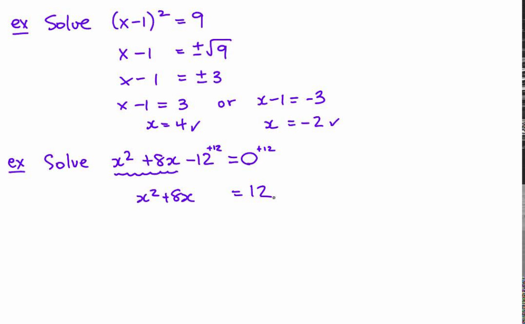PC 11 Lesson 6 2 Solving Using The Square Root Method YouTube