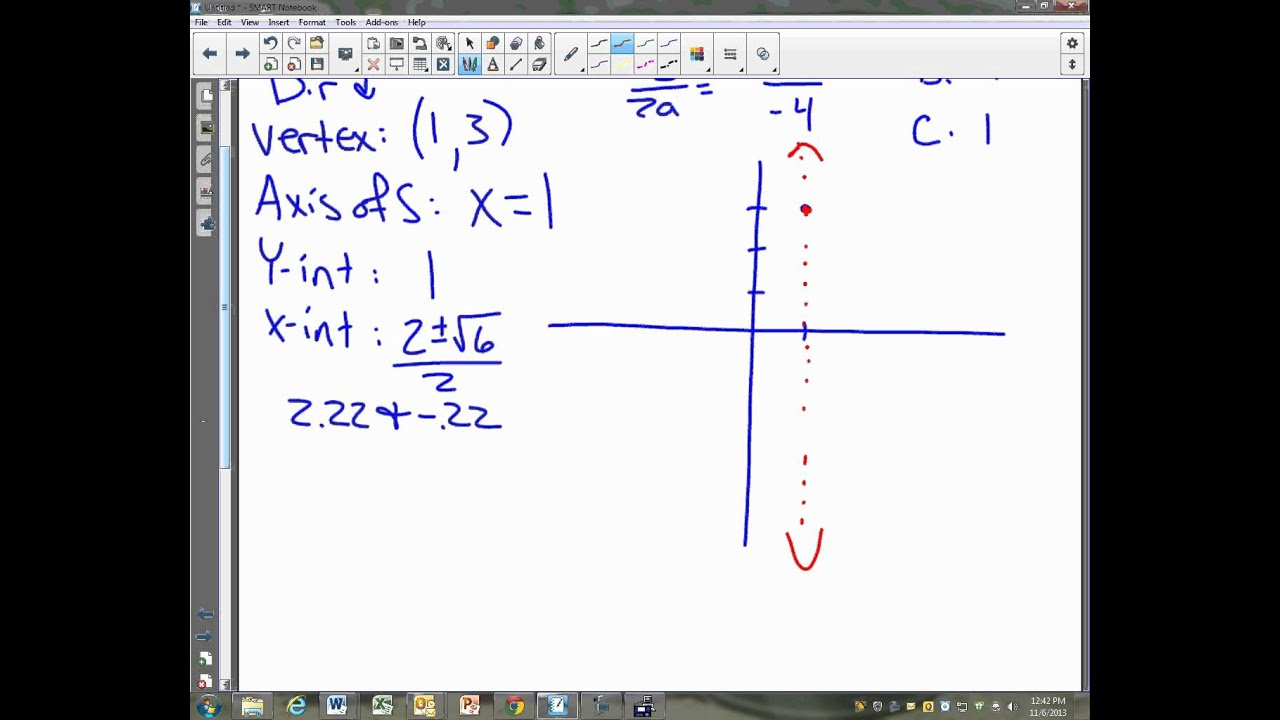 Precalculus Unit 2 6 Notes Worksheet Graphing Standard And Vertex Form 