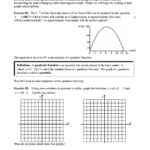 Properties Of The Graph Of A Quadratic Function Worksheet Printable Pdf Download