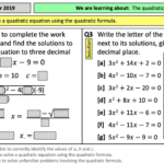 Quadratic Equation Worksheet With Answers