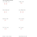 Quadratic Equations Worksheet