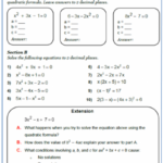 Quadratic Equations Worksheet Grade 8 Tessshebaylo