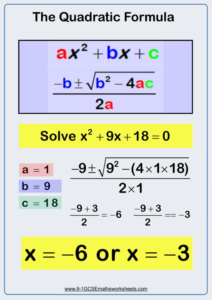 Quadratic Formula Worksheet Practice Questions Cazoomy