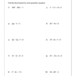 Quadratic Formula Worksheets