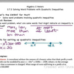 Quadratic Word Problems Worksheet Answers Worksheet