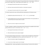 Quadratic Word Problems Worksheet With Answers