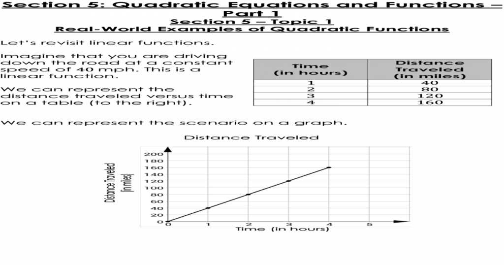 Section 5 Quadratic Equations And Functions Part 1 5 Quadratic 