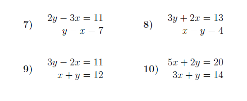 Simultaneous Equations Substitution Worksheet with Solutions A 