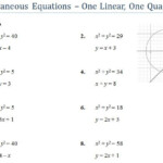 Simultaneous Equations With One Quadratic Worksheet And Powerpoint