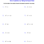 Solve Each Equation With The Quadratic Formula Worksheet Free