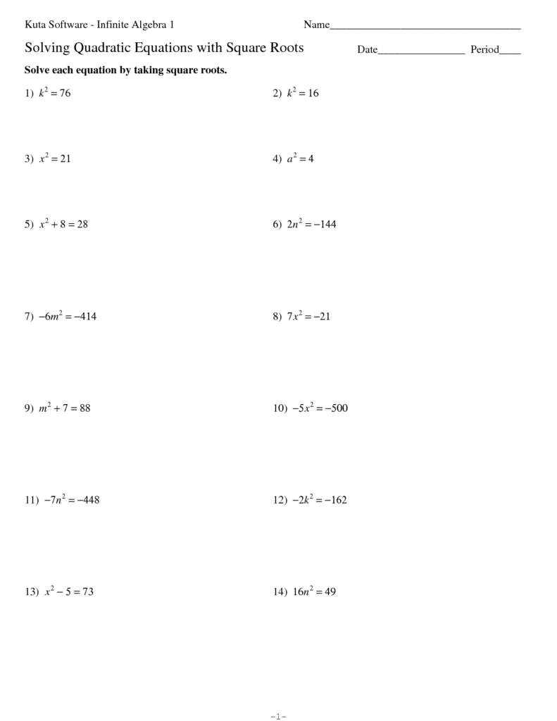 Solve Quadratic Equations Like A Pro With This Worksheet Style Worksheets