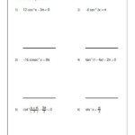 Solve Trigonometric Equations Printable Math Worksheets Solving