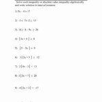 Solving Absolute Value Equations Worksheet