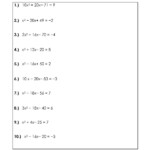 Solving Quadratic Equations By Completing The Square Worksheet Db