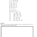 Solving Quadratic Equations By Factoring Worksheet