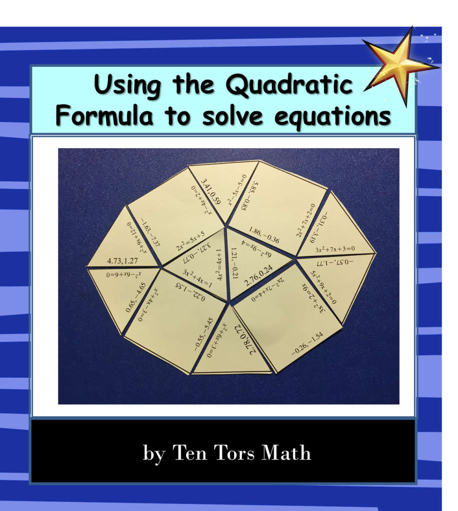 Solving Quadratic Equations Puzzle Activity TenTors Math Teacher 