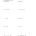 Solving Quadratic Equations Worksheet Answers