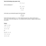 Solving Quadratics By Square Roots Worksheet with Answer Key PDF