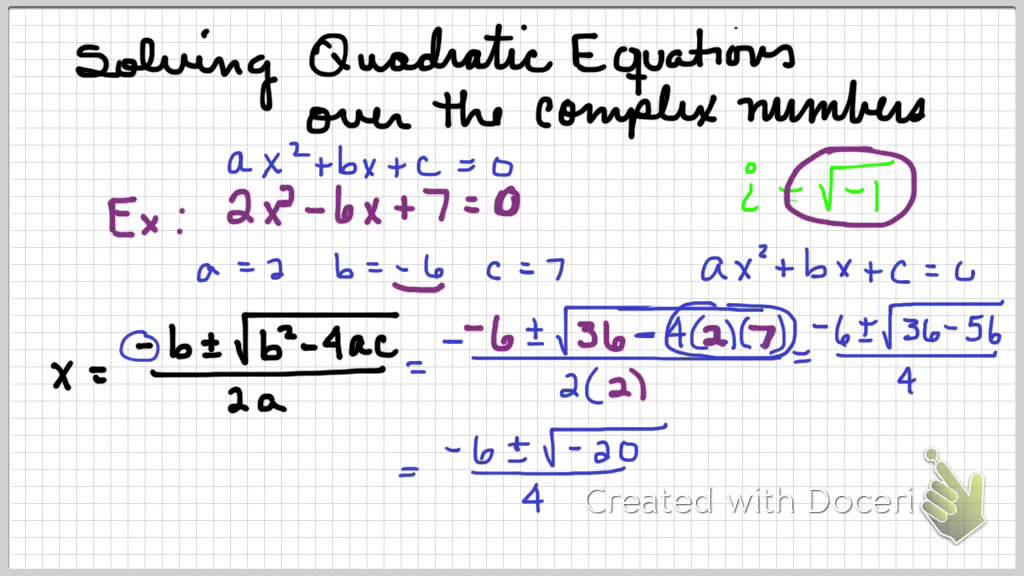 Solving Quadratics Over Complex Numbers YouTube