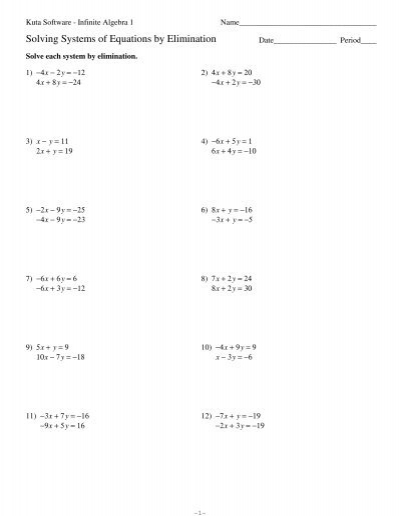 Systems Of Linear And Quadratic Equations Kuta Tessshebaylo