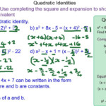 Using Completing The Square To Solve Quadratic Identities YouTube