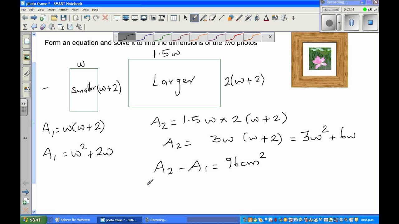 Word Problem By Forming Quadratic Equation From Real Life Situation 